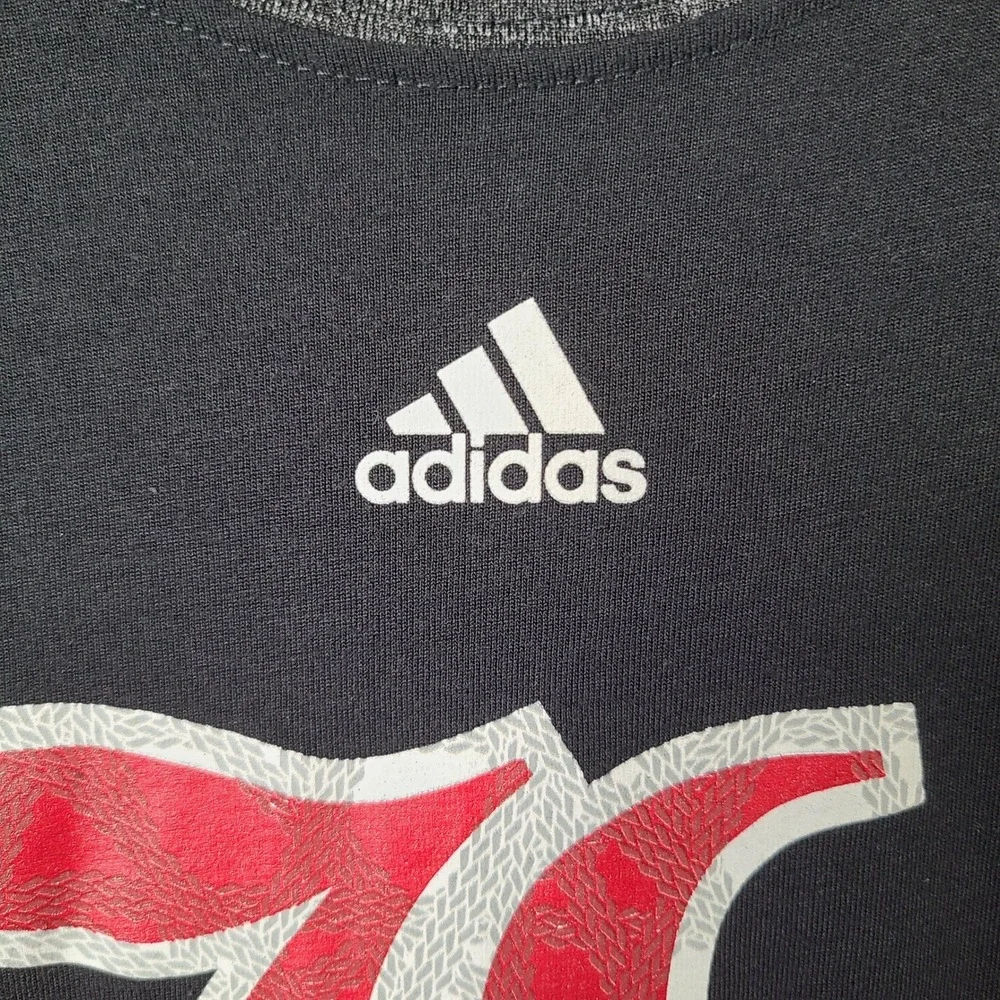 Adidas Shirt Men L Black Gray Ultimate Tee Louisville Cardinals Raglan Climalite